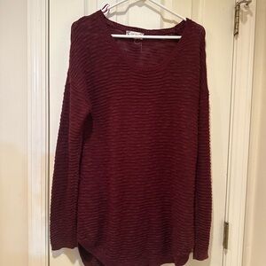 Pink Rose Deep Red Knit Top